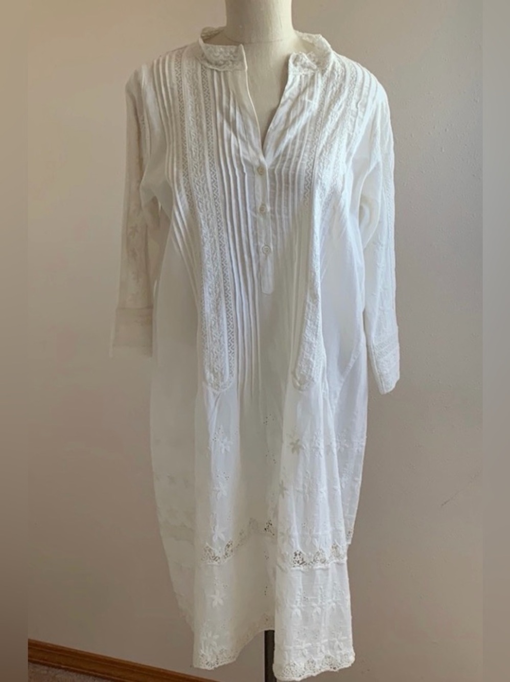 Johnny Was Ivory Embroidered Dress